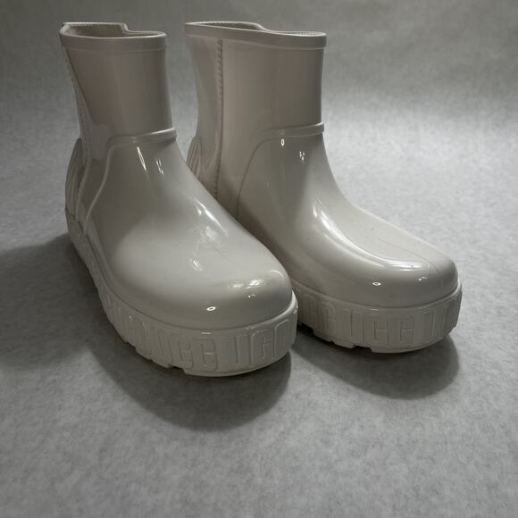 UGG Boots Womens Size 9 White Drizlita Waterproof Rain Sheepskin Insole Logo - Picture 3 of 8